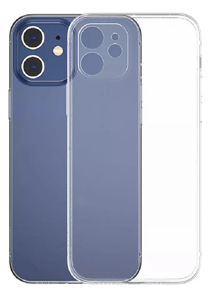 Baseus Simple Case iPhone 12 6.1 Ince Şeffaf Silikon Kılıf Kamera KORUMALI-(1903)