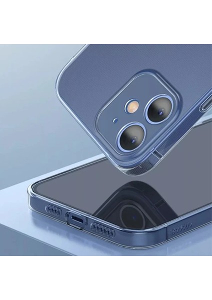 Baseus Simple Case iPhone 12 6.1 Ince Şeffaf Silikon Kılıf Kamera KORUMALI-(1903) modelleri