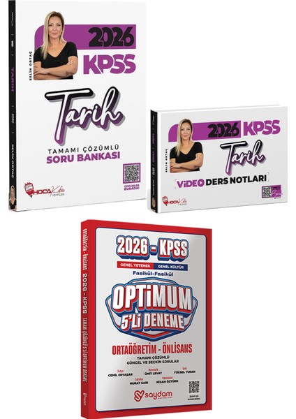 2026 Kpss Tarih Çözümlü Soru Bankası ve Video Ders Notları - Optimum 5 Deneme