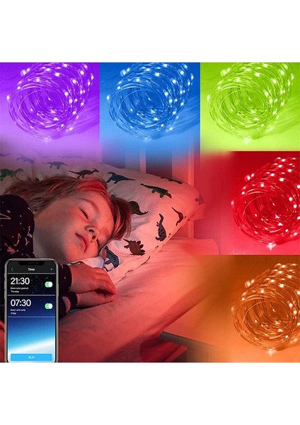 Ally 10MT 100 LED Rgb Bluetooth Telefonla Kontrol Edilen USB LED Lamba İOS-ANDROID-(1903) indirimleri