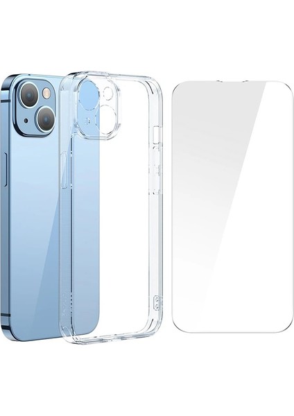 Baseus Superceramic Series iPhone 14 6.1 Koruyucu Cam Kılıf + Full Tempered Ekran Koruyucu SET-(1903)