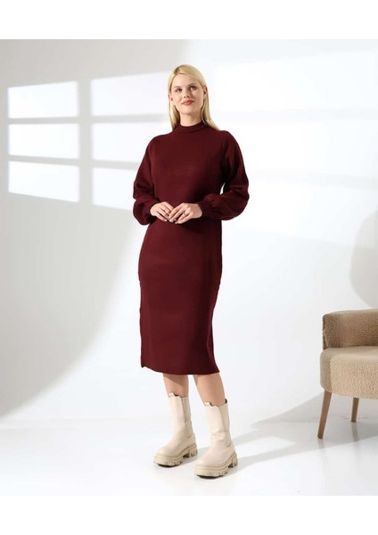 Yüksek Yaka Midi Örme Triko Elbise fiyatları