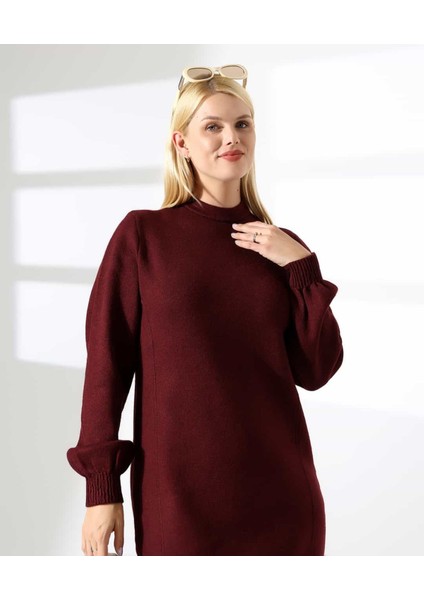 Yüksek Yaka Midi Örme Triko Elbise modelleri