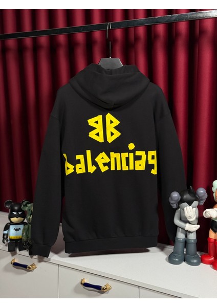 Blcg Kapşonlu Baskı Detaylı Siyah Erkek Sweatshirt - Yüksek Kalite Ürün fiyatları