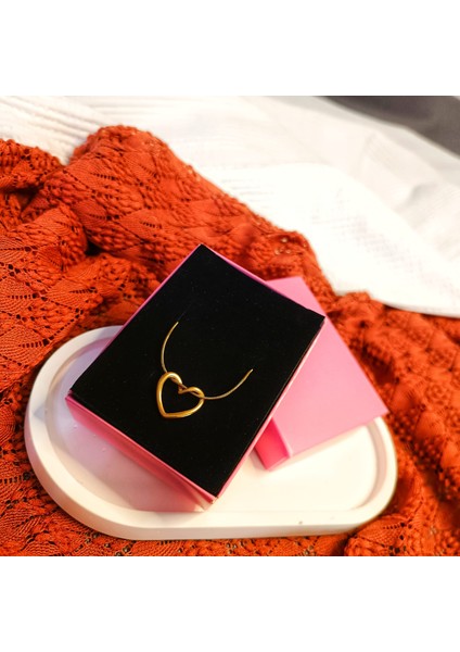 Düğüm Kalp Seni Seviyorum Kadın Çelik Kolye Anneler Günü Hediyesi Gold Renk 316L