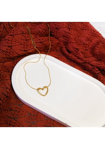 Düğüm Kalp Seni Seviyorum Kadın Çelik Kolye Anneler Günü Hediyesi Gold Renk 316L fiyatları