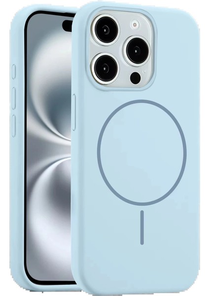 CPT05 iPhone 15 Pro Max Kılıf Jully Magsafe Kapak - Mavi