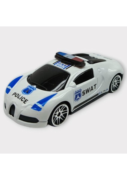 Metal Mini Polis Arabası 8 cm - Polis - 2 (Lisinya)