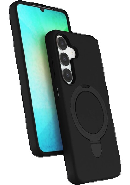 CPT05 Samsung Galaxy S25 Regal Magsafe Standlı Kapak - Siyah