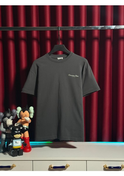 Cdr Sırt Logo Detaylı Oversize Antrasit Erkek T-Shirt - Yüksek Kalite - El Işçiliği Detaylı fiyatları