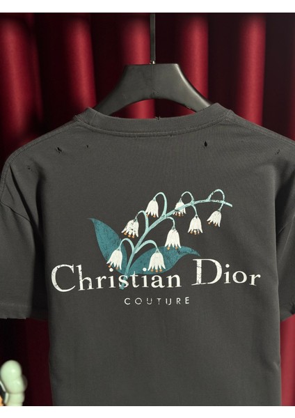 Cdr Sırt Logo Detaylı Oversize Antrasit Erkek T-Shirt - Yüksek Kalite - El Işçiliği Detaylı fırsatları