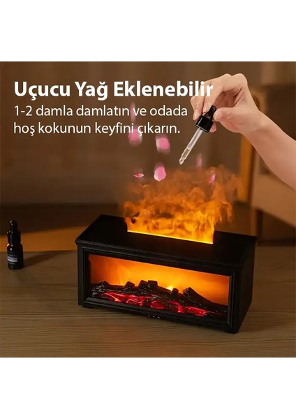 Ezere A4 Şömine Esintili Aromaterapi Difüzörü Ultrasonik Hava NEMLENDICI-(1903) fiyatları