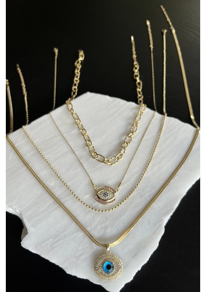 Göz Nazar 4’lü Kolye Seti modelleri