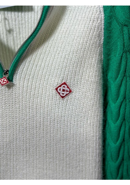 Csbl Örgü Kol Detaylı Yarım Fermuarlı Erkek Triko Kazak - Yüksek Kalite - Kaliteli Üretim fırsatları