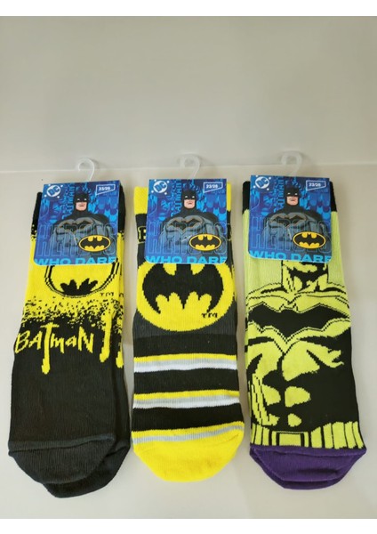 Batman Çocuk Çorap 3'lü
