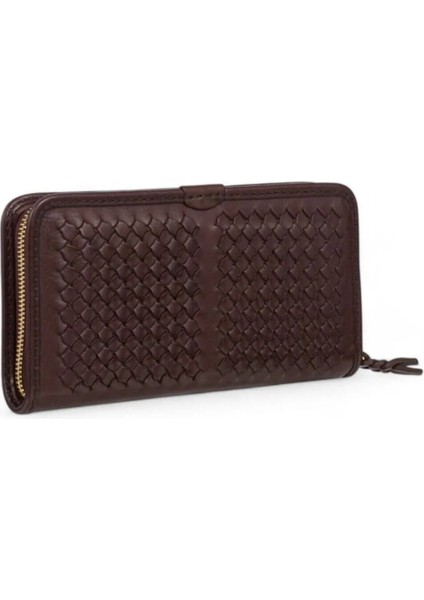 Unisex El Yapımı Çok Bölmeli Fermuar Kapamalı Saç Örgü Hakiki Deri Cüzdan Hota modelleri