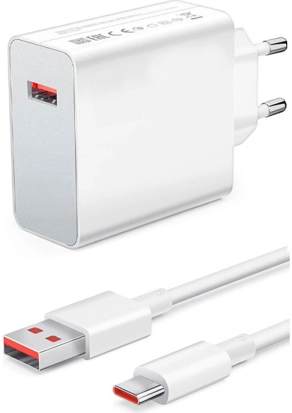 120Watt Turbo 1 x USB-A 1 Mt A to C Kablolu Duvar Şarj Aleti AC109