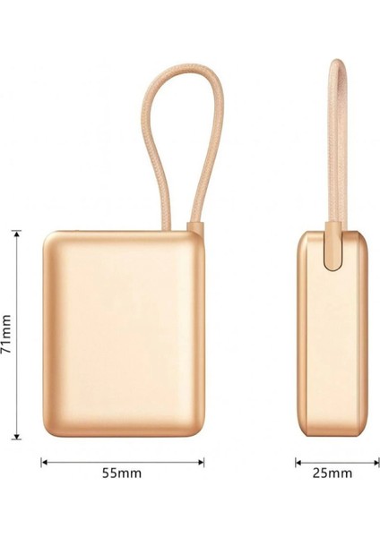 10.000mAh LCD Göstergeli Type-C Giriş & Çıkışlı 20W Dahili Type-C Kablolu Powerbank fiyatları