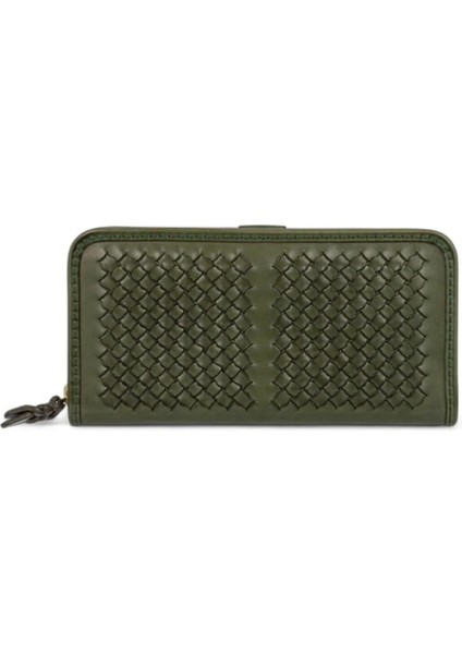 Unisex El Yapımı Çok Bölmeli Fermuar Kapamalı Saç Örgü Hakiki Deri Cüzdan Hota