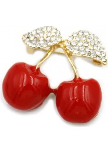 Ieg Kiraz Broş - Kırmızı fiyatları