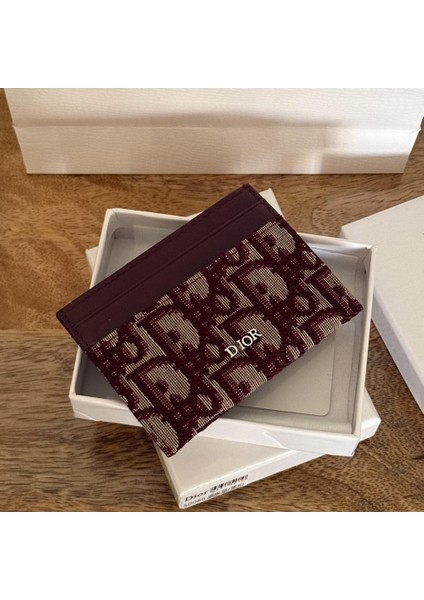 Cdr Bordo Monogram Desenli Deri Kartlık - 1. Sınıf Malzeme