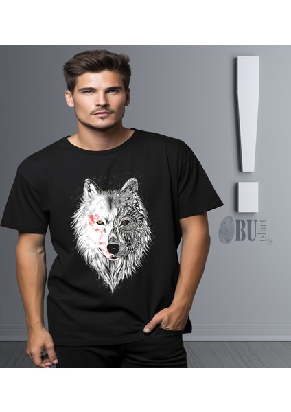 'beyaz Kurt - White Wolf‘ Baskılı 'regular-Fit' Unisex Tişört modelleri