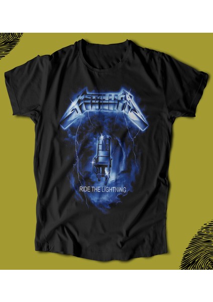 ' Metallica - Ride The Lightning' Baskılı 'regular-Fit' Unisex Tişört