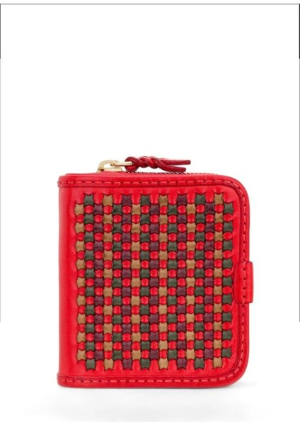 Kadın Fermuarlı ve Çıt Çıt Kapamalı El Yapımı Cüzdan (Maru)