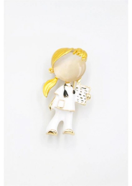 Ieg Hemşire Doktor Broş - Sarı