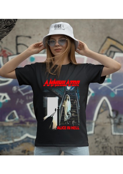 'annihilator - Alice In Hell' Baskılı 'regular-Fit' Unisex Tişört fiyatları