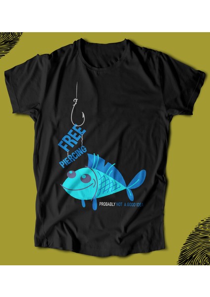 'olta Da Balık‘ Baskılı 'regular-Fit' Unisex Tişört