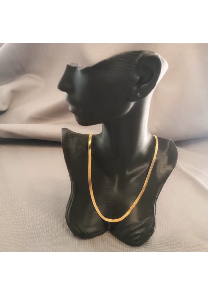 Ezme Italyan Gold Renk Zincir Kolye 316L Çelik