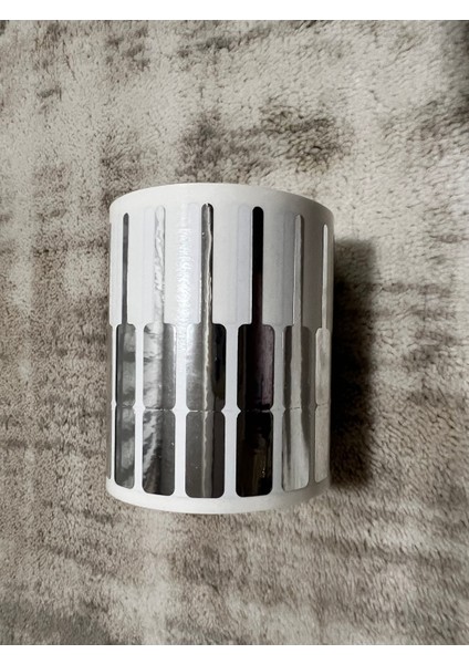 Boş Yapışkanlı Gümüş Metalize P.p. Opak Kuyumcu Yüzük Etiketi 72MM x 10MM