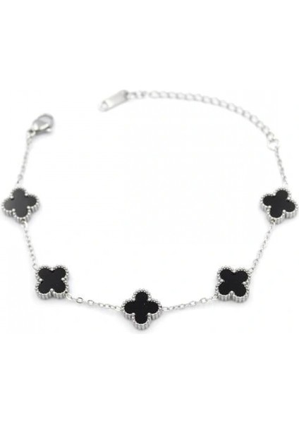 Ieg Vc Yonca Bileklik - Gümüş 11MM - Siyah