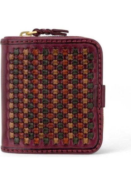 Kadın Fermuarlı ve Çıt Çıt Kapamalı El Yapımı Cüzdan (Maru)