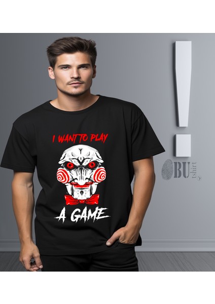 'testere Film - Saw - I Want To Play A Game‘ Baskılı 'regular-Fit' Unisex Tişört modelleri