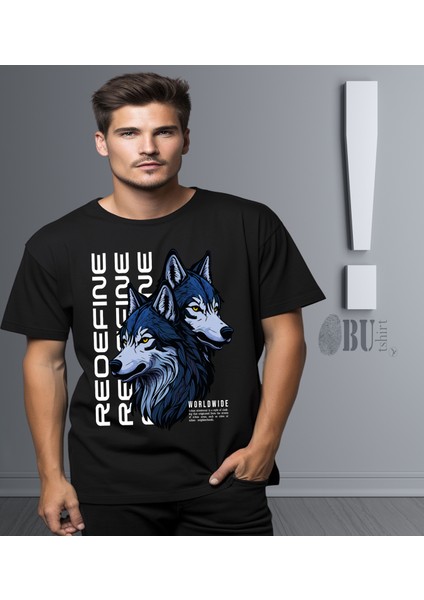 ' Wolf - Redefine - Kurt' Baskılı 'regular-Fit' Unisex Tişört modelleri