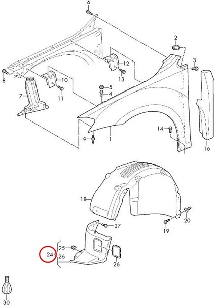 Vw Golf 7 5g Öne Gelen Çamurluk Davlumbazı Kapaklı Sol fırsatları