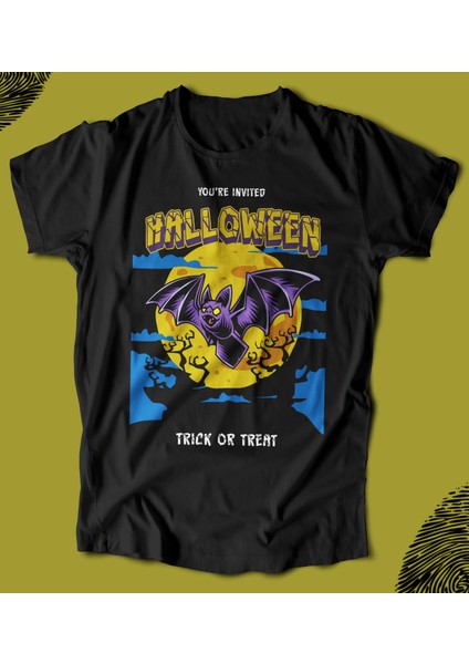' Halloween - Cadılar Bayramı - Trick Or Treat ‘ Baskılı 'regular-Fit' Unisex Tişört