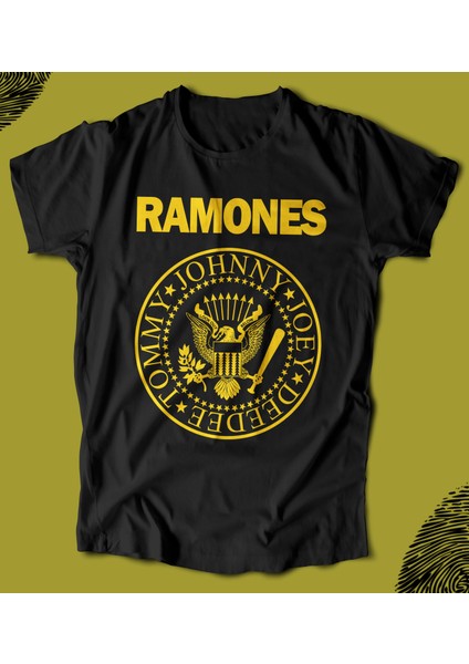 'ramones - Rock Band - Logo‘ Baskılı 'regular-Fit' Unisex Tişört