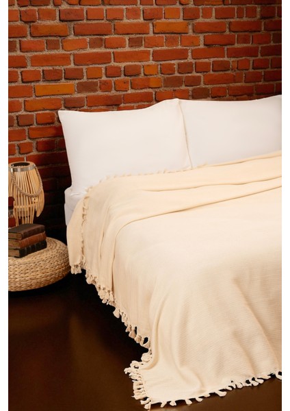 Doğal Pamuk, Yumuşak Tek Kişilik Pike, Koltuk Örtüsü, Çok Amaçlı Örtü 160X220 Cm.