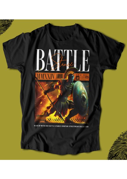 'antik Yunan & Roma Askeri - Battle Stance‘ Baskılı 'regular-Fit' Unisex Tişört