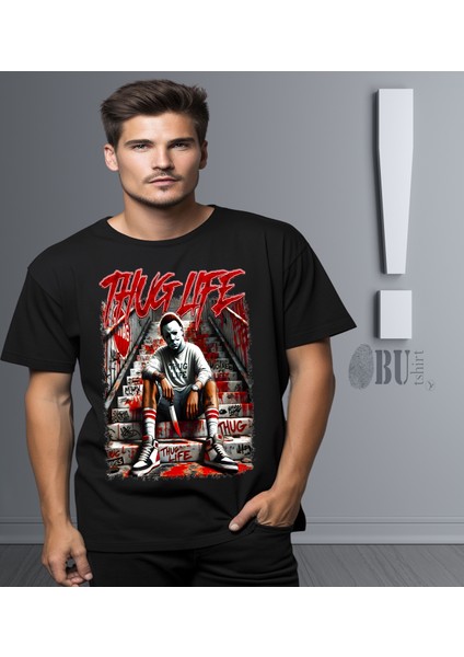 'thug Life - Jason - Halloween‘ Baskılı 'regular-Fit' Unisex Tişört modelleri