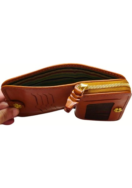 Kadın Fermuarlı ve Çıt Çıt Kapamalı El Yapımı Cüzdan (Maru) indirimleri