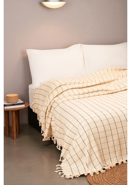 Doğal Pamuk, Yumuşak Tek Kişilik Pike, Koltuk Örtüsü, Çok Amaçlı Örtü 160X220 Cm.