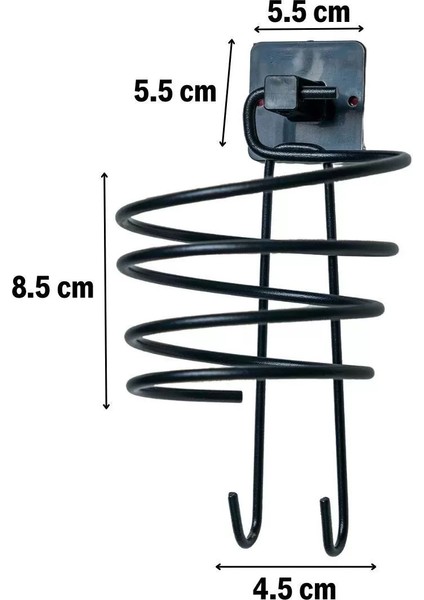Kendiliğinden Yapışkanlı Siyah Paslanmaz Metal Fön Makinesi Askısı Saç Kurutma Makinesi Tutacağı fırsatları