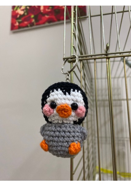 Amigurumi Penguen Anahtarlık Çanta Süsü