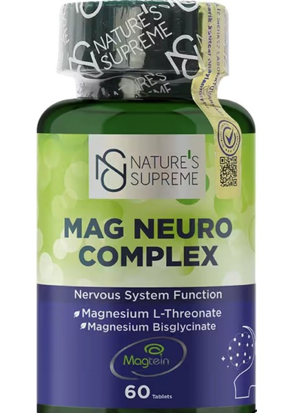 Mag Neuro Complex (Magnesium L-Threonate) 60 Tablet Nature's Supreme Mag Neuro Complex (Magnesium L-Threonate) 60 Tablet