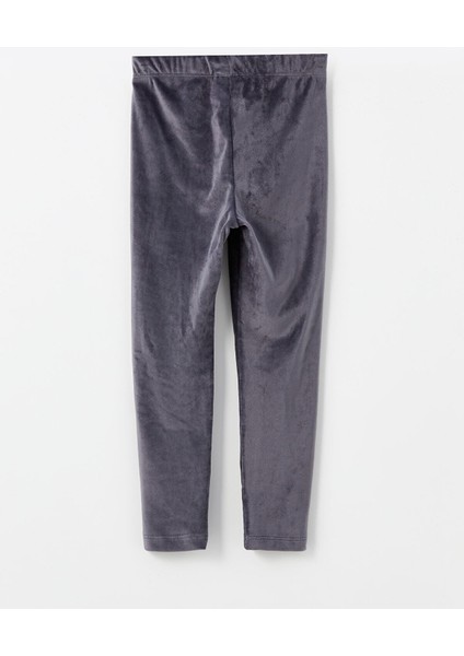 Yeni Sezon Beli Lastikli Basic Kız Çocuk Kadife Tayt