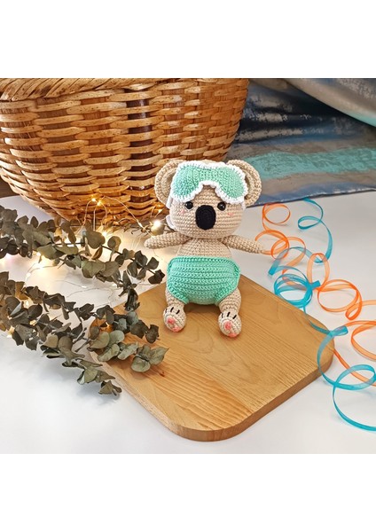 Amigurumi Organik Örgü Oyuncak Koala Uyku Arkadaşı (Kız Çocuk/erkek Çocuk) Mint Yeşili fiyatları